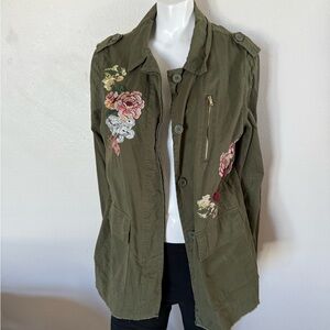 Ashley By 26 International Embroidered Utility Jacket - Olive